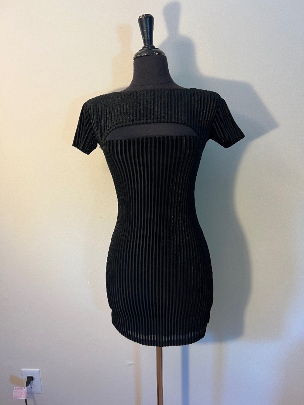 Motel Black Velvet Mini Dress